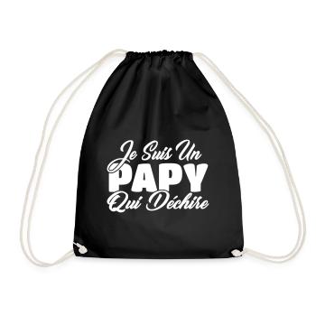 papy qui déchire - Sac de sport léger - noir - Devant