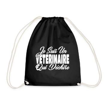 veterinaire qui déchire - Sac de sport léger - noir - Devant
