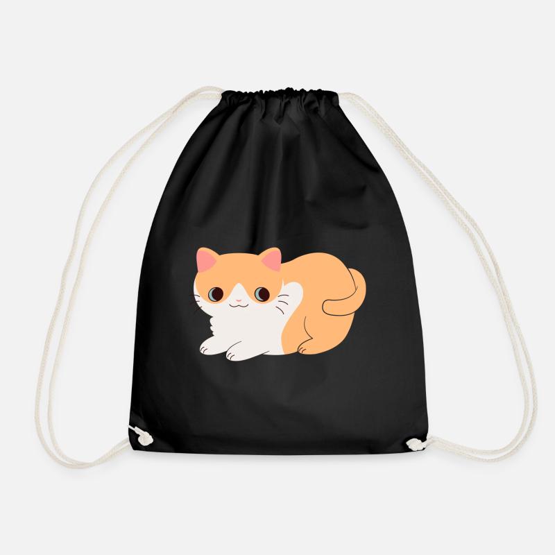 Cute cat - Drawstring Bag - black
