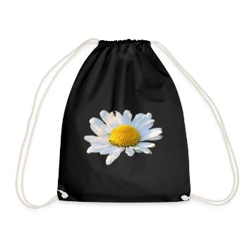 Margeriten Margerite weiße Blume Gänseblume - Turnbeutel - Schwarz - Vorne