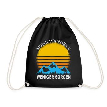 Mehr Wandern - Turnbeutel - Schwarz - Vorne