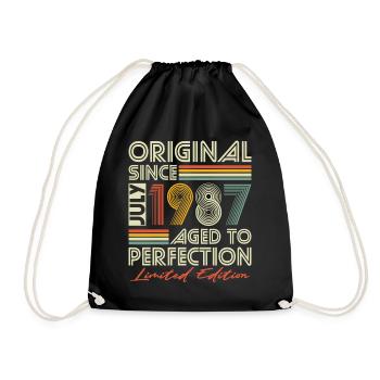 Juli 1987 Jahrgang Vintage Retro Geburtstag - Turnbeutel - Schwarz - Vorne