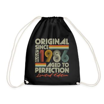 Août 1986 Vintage Rétro Anniversaire - Sac de sport léger - noir - Devant