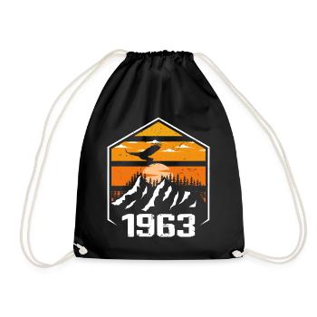 Geburtstag 1963 Jahrgang 1963 Hergestellt im Jahr 1963 - Turnbeutel - Schwarz - Vorne