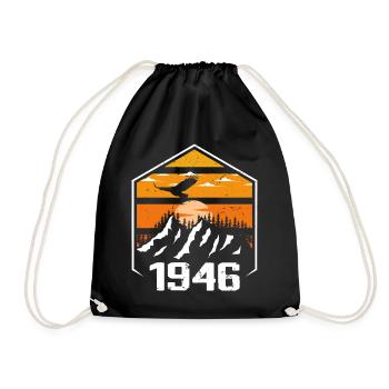 Anniversaire 1946 Millésime 1946 Fabriqué en 1946 - Sac de sport léger - noir - Devant