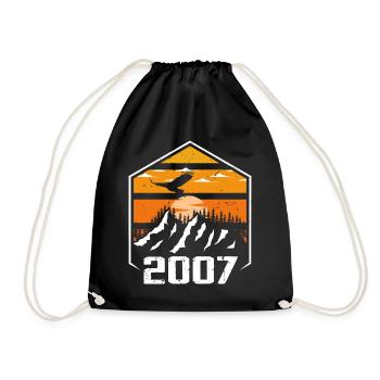 Anniversary 2007 Vintage 2007 Made in 2007 - Drawstring Bag - black - Front