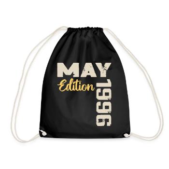 May 1996 Birthday May 1996 Gift May 1996 May - Drawstring Bag - black - Front