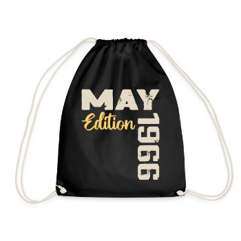 May 1966 Birthday May 1966 Gift May 1966 May - Drawstring Bag - black - Front