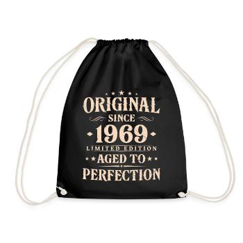 Cadeau d’anniversaire Vintage original 1969 - Sac de sport léger - noir - Devant