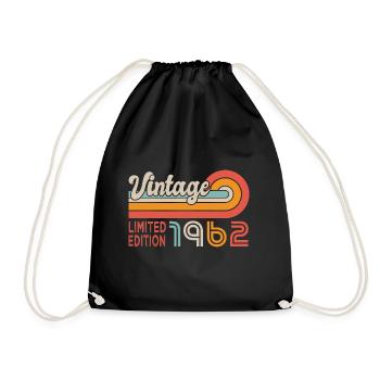 anniversaire 60 ans vintage 1962 rétro - Sac de sport léger - noir - Devant