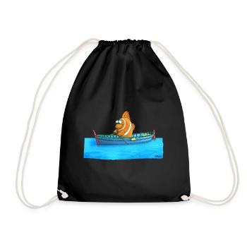 Poisson clown drôle - Sac de sport léger - noir - Devant
