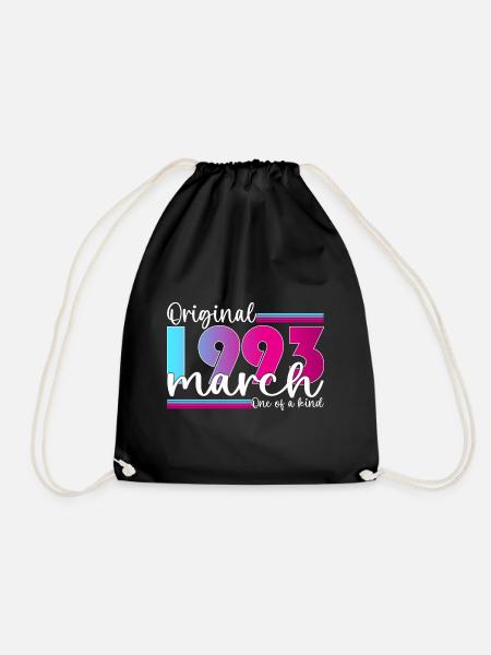 30. Geburtstag Frau Original März Jahrgang 1993 - Turnbeutel - Schwarz
