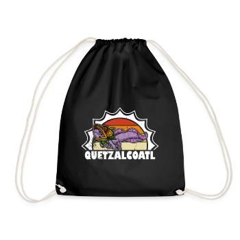 Quetzalcoatl Axolotl Mexico Aztecs Deity - Drawstring Bag - black - Front