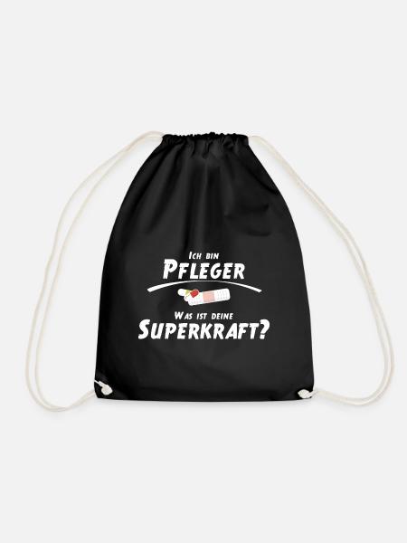 Ich bin Pfleger - Was ist deine Superkraft - Turnbeutel - Schwarz