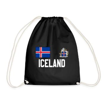 Iceland - Drawstring Bag - black - Front