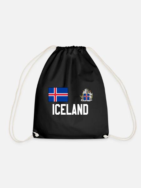 Iceland - Drawstring Bag - black