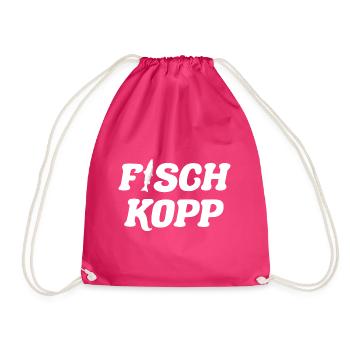 Fischkopp Fisch kopp Fischkopf - Turnbeutel - Fuchsia - Vorne