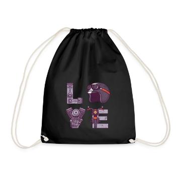 Love My Motorcycle - For Bikers Motorcycle - Drawstring Bag - black - Front