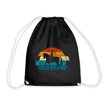 Dressur Dressurreiten Dressurreiter Reiten Pferd - Turnbeutel - Schwarz - Vorne