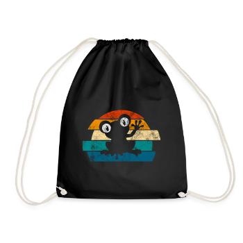 Frosch Frösche Geschenk für Kinder Lustig Witzig - Turnbeutel - Schwarz - Vorne