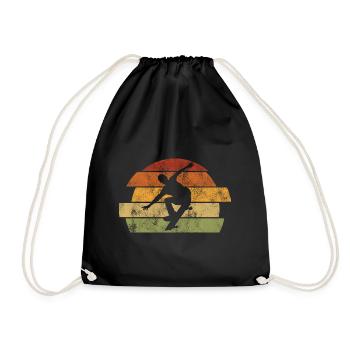 Skateboarder Skateboard Skater Skate Skateing - Drawstring Bag - black - Front