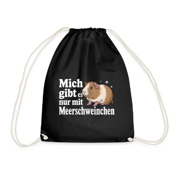 Meerschweinchen Kurzhaar Langhaar Crested Hunde - Turnbeutel - Schwarz - Vorne