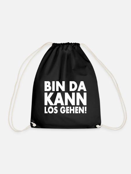 Bin da kann losgehen - Turnbeutel - Schwarz
