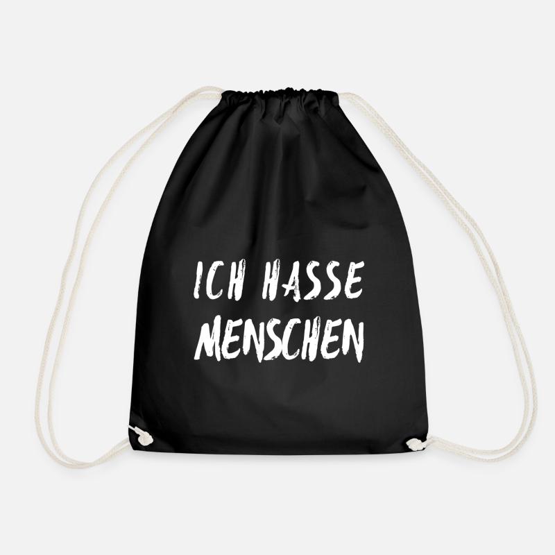 Ich hasse Menschen - Turnbeutel - Schwarz