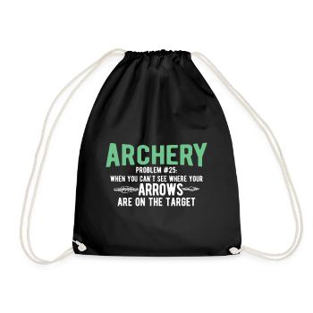 Bogenschießen Archery - Turnbeutel - Schwarz - Vorne