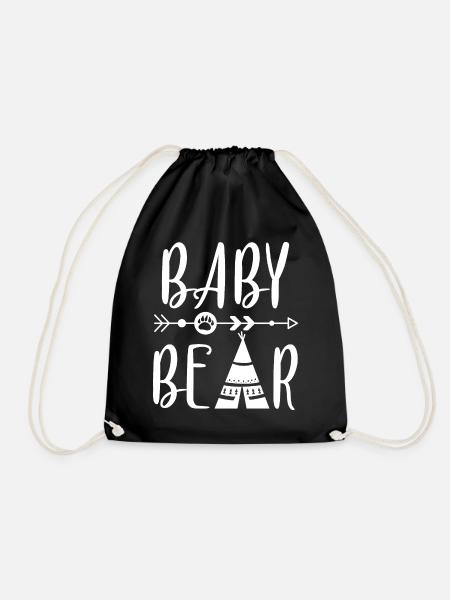 Baby Bear Camping Geschenk - Turnbeutel - Schwarz
