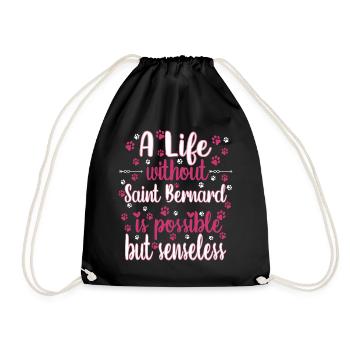 Leben Liebe Hunderasse Saint Bernard Hund - Turnbeutel - Schwarz - Vorne