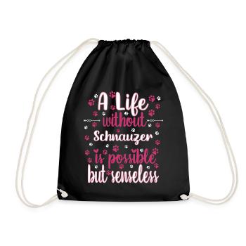 Hund Leben Liebe Hunderasse Schnauzer - Turnbeutel - Schwarz - Vorne