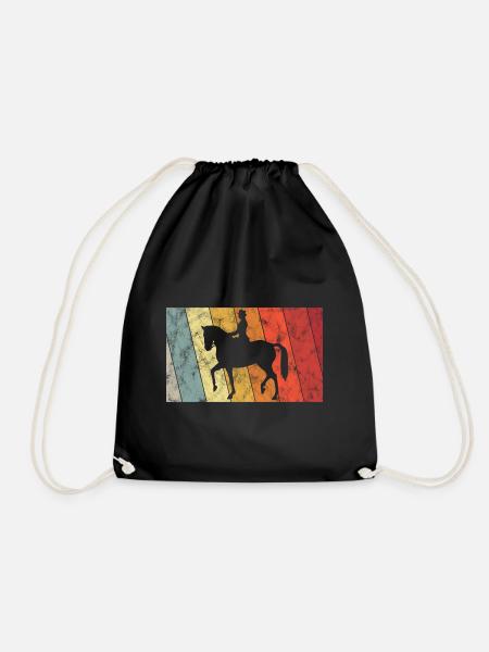Dressage Dressage Rider Riding Horse - Drawstring Bag - black