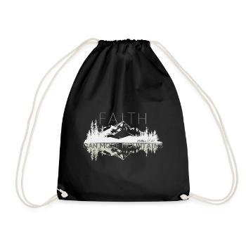 Faith can move Mountains, Christian gift. - Drawstring Bag - black - Front