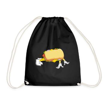 Sandwich Bodybuilding Fitness Gym Gift - Drawstring Bag - black - Front