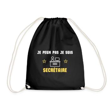 je peux pas je suis secrétaire - Sac de sport léger - noir - Devant