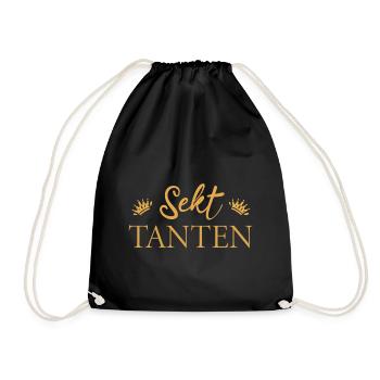 Sekt Tanten Krone - Turnbeutel - Schwarz - Vorne