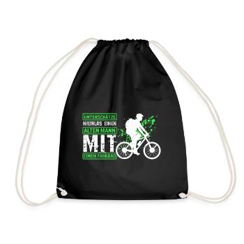 Radfahrer Fahrradfahrer Outdoor Radsport Geschenk - Turnbeutel - Schwarz - Vorne