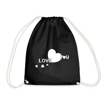 Je t’aime cœurs blancs - Sac de sport léger - noir - Devant