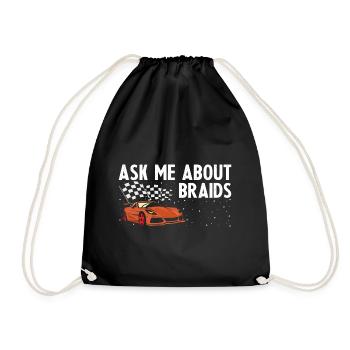 Vintage Track Slot Saying for Toy Car Racing - Drawstring Bag - black - Front
