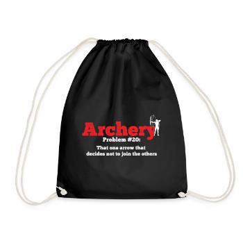 Bogenschießen Archery - Turnbeutel - Schwarz - Vorne