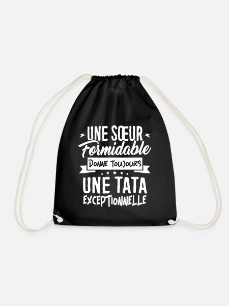 A Great Sister Gives Exceptional Tata - Drawstring Bag - black