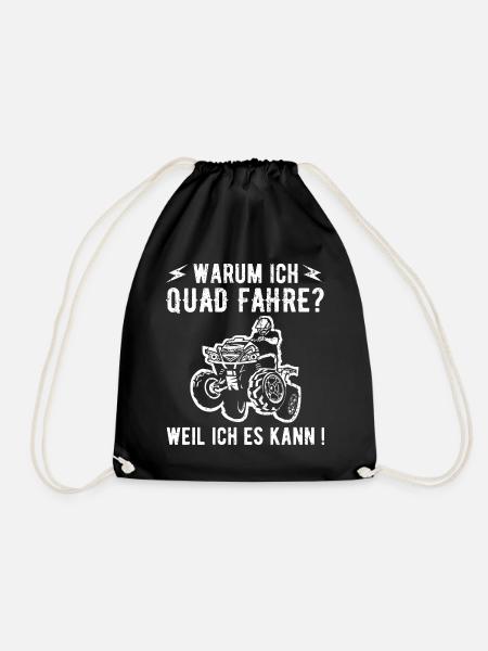 Warum Ich Quad Fahre Weil Ich Es Kann Atv Motorspo - Turnbeutel - Schwarz