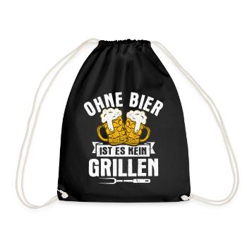 Griller BBQ Grill Grillmeister Grillen Grillparty - Turnbeutel - Schwarz - Vorne