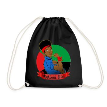 Femme Martiniquaise Drapeau Martinique - Sac de sport léger - noir - Devant