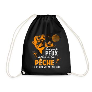 Tant que je peux aller a la pèche le reste je m'en - Sac de sport léger - noir - Devant