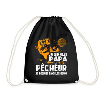 J'ai Deux Roles PAPA Et Pêcheur Je Déchire Dans - Sac de sport léger - noir - Devant