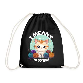 Chat Laine Tricot Crochet Fait Fait Mignon - Sac de sport léger - noir - Devant