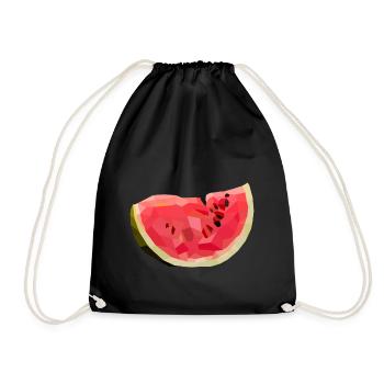 Melon melon in polygon style - Drawstring Bag - black - Front