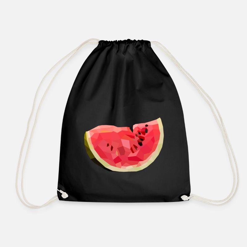 Melone Melon im Polygon Stil - Turnbeutel - Schwarz